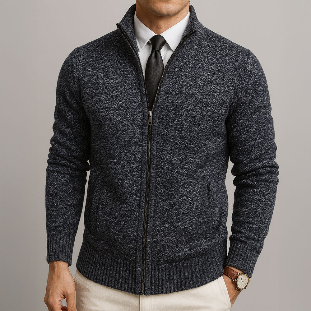 Henry – Elegante Feinstrick Herren Strickjacke mit Reißverschluss - Image 3