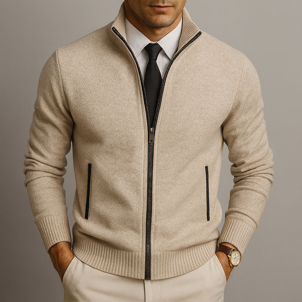 Henry – Elegante Feinstrick Herren Strickjacke mit Reißverschluss - Image 4