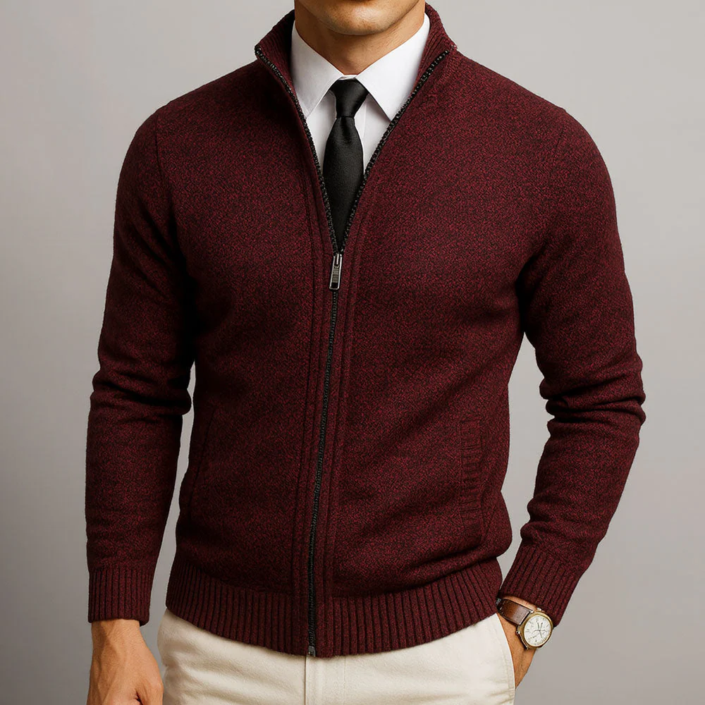 Henry – Elegante Feinstrick Herren Strickjacke mit Reißverschluss - Image 5