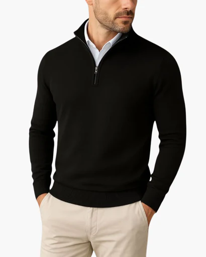 Henry – Moderner Feinstrick Herren Troyer Pullover - Image 3