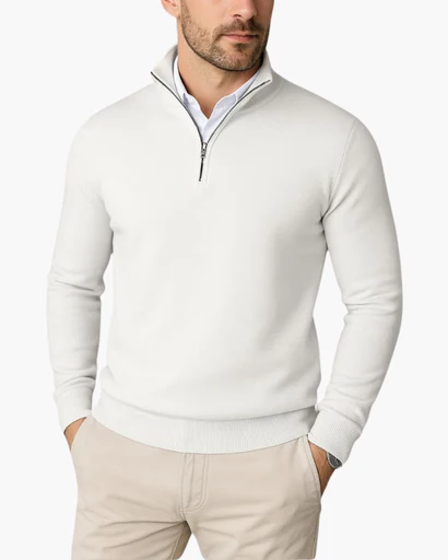 Henry – Moderner Feinstrick Herren Troyer Pullover - Image 4