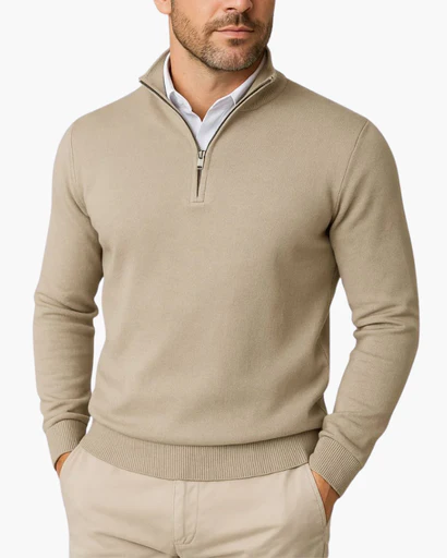 Henry – Moderner Feinstrick Herren Troyer Pullover - Image 5