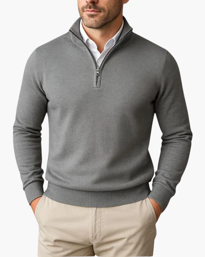 Henry – Moderner Feinstrick Herren Troyer Pullover - Image 6