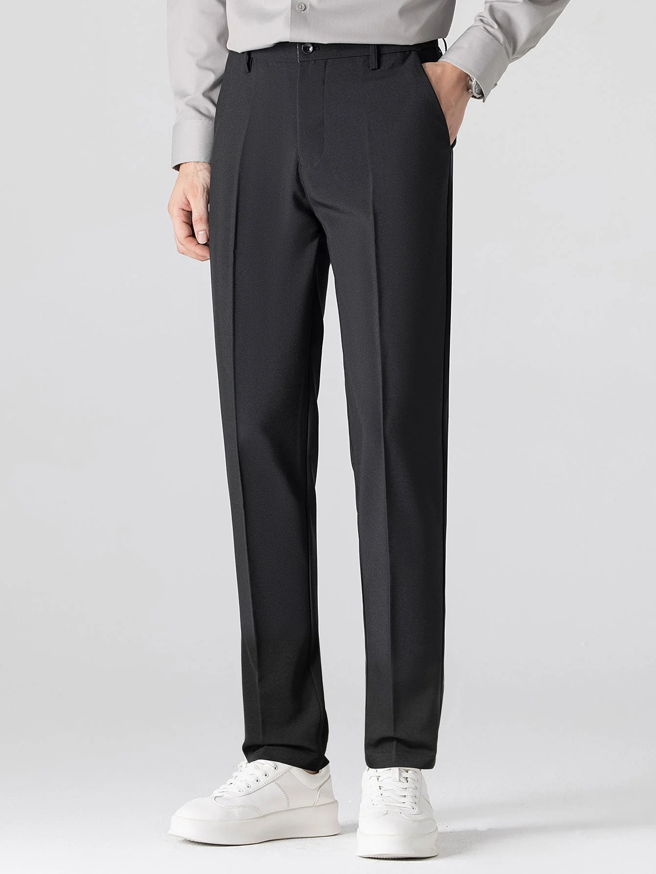 Henson – Geometrisches Jacquard Strick Polo Hemd & Schmal geschnitten Hose - Image 4