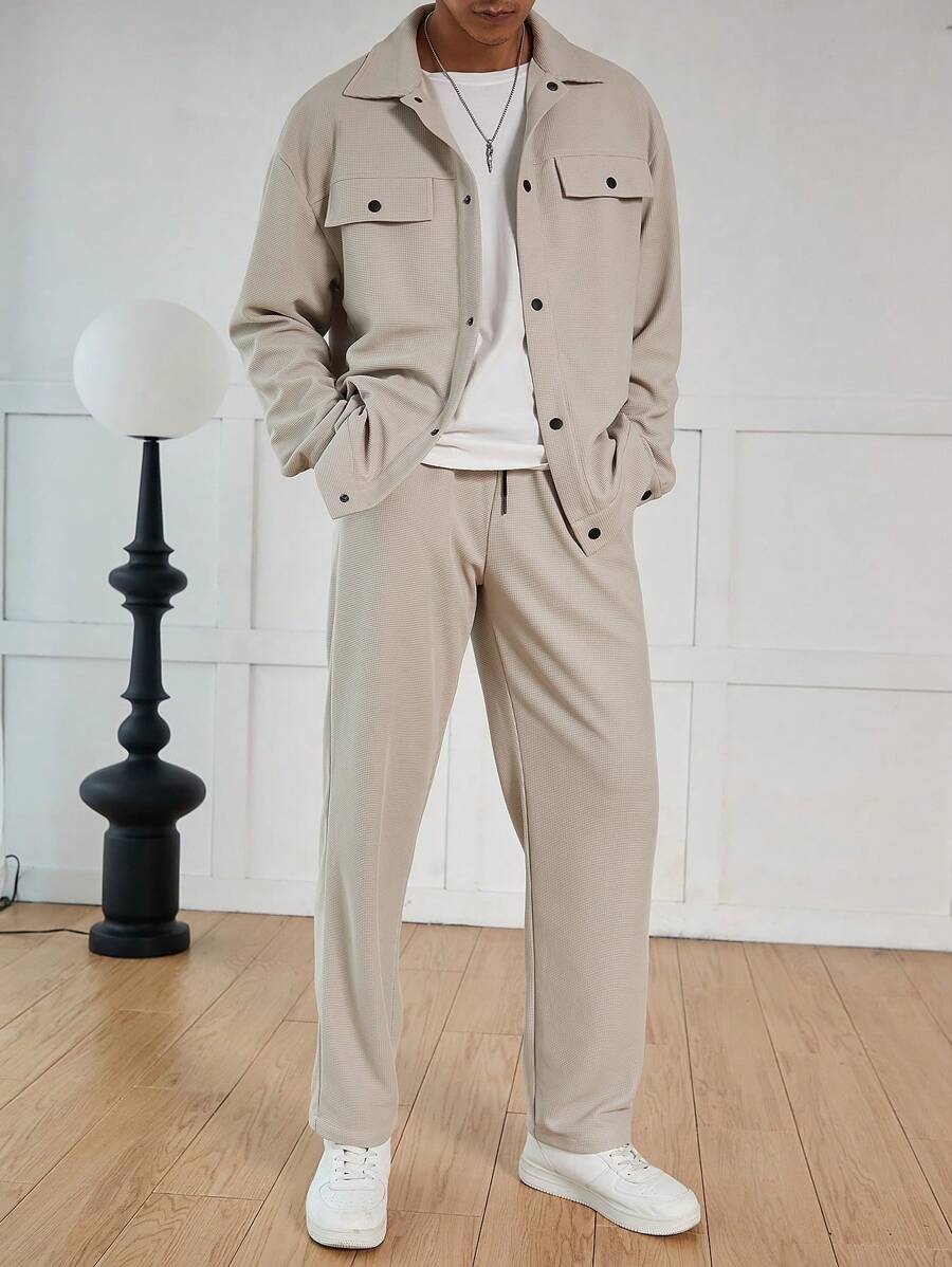Hermann – Herren Jacquard Freizeitanzug Mit Waffelmuster Struktur - Image 3