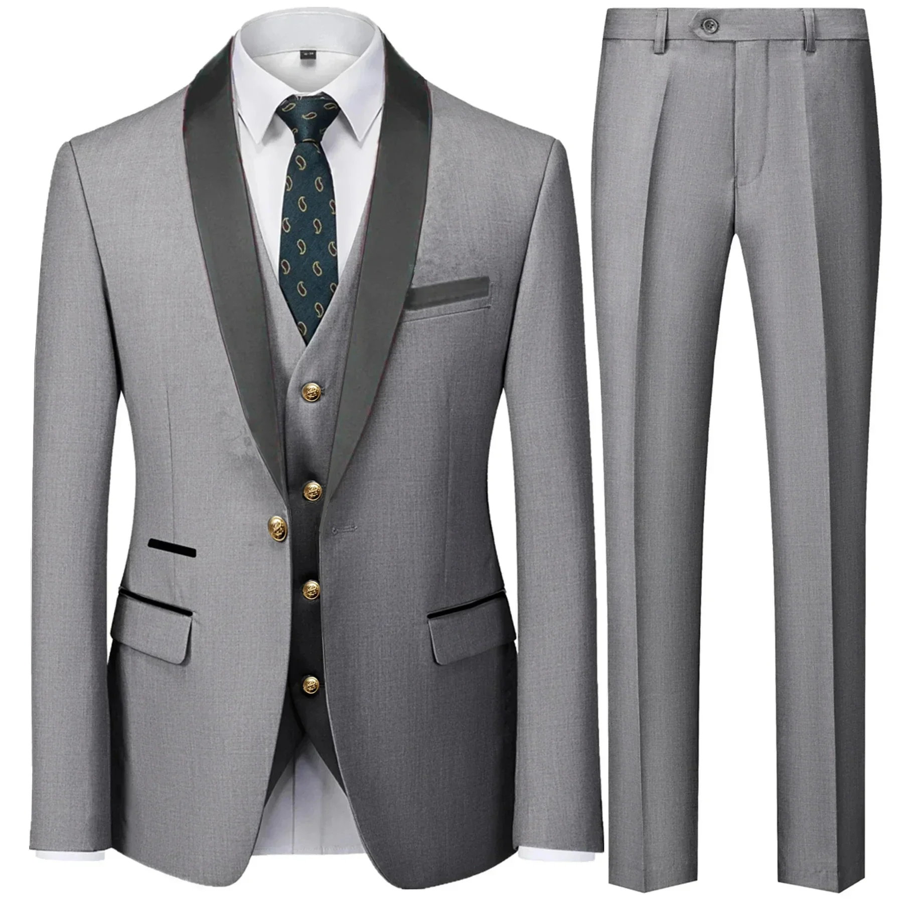 Herren 3-Dreiteiler Hochzeitsgast Anzug | Jacke, Weste und Hose - Image 2