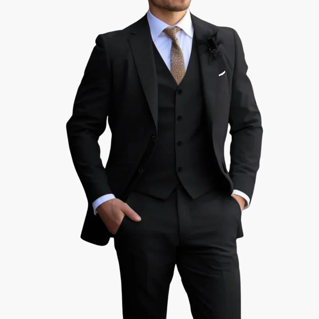 Herren Anzug Dreiteiler mit Weste und schmaler Hose - Image 2