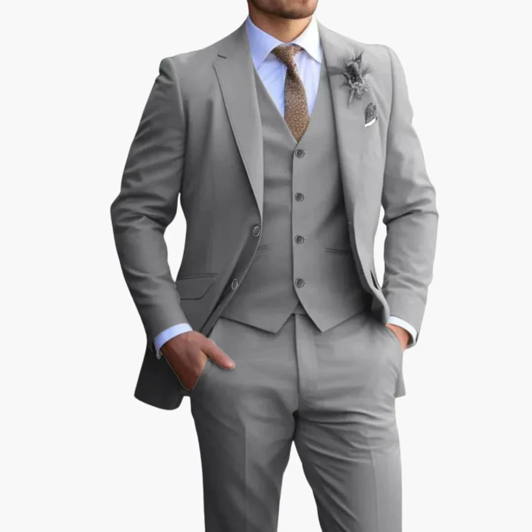 Herren Anzug Dreiteiler mit Weste und schmaler Hose - Image 3