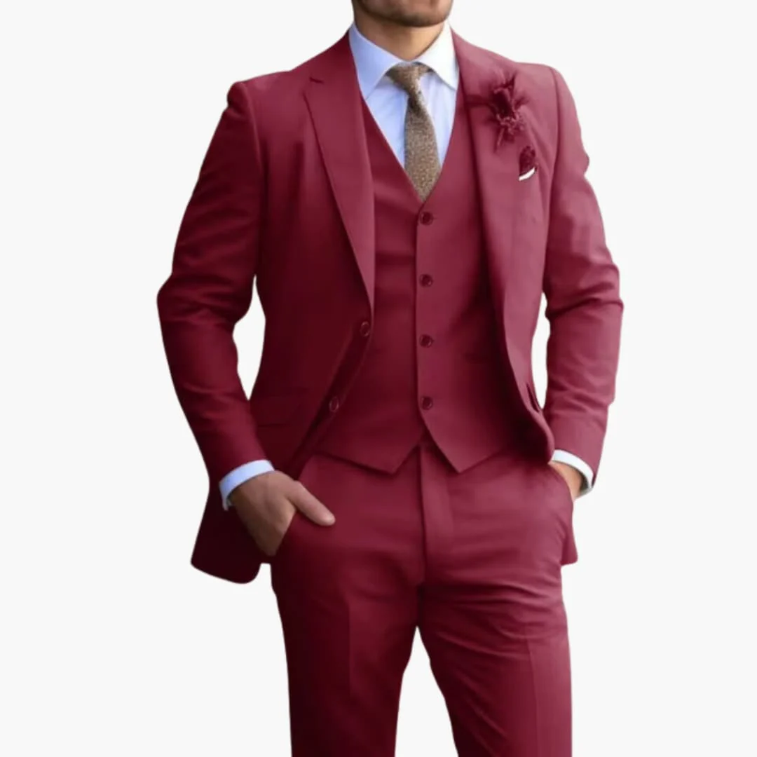 Herren Anzug Dreiteiler mit Weste und schmaler Hose - Image 4