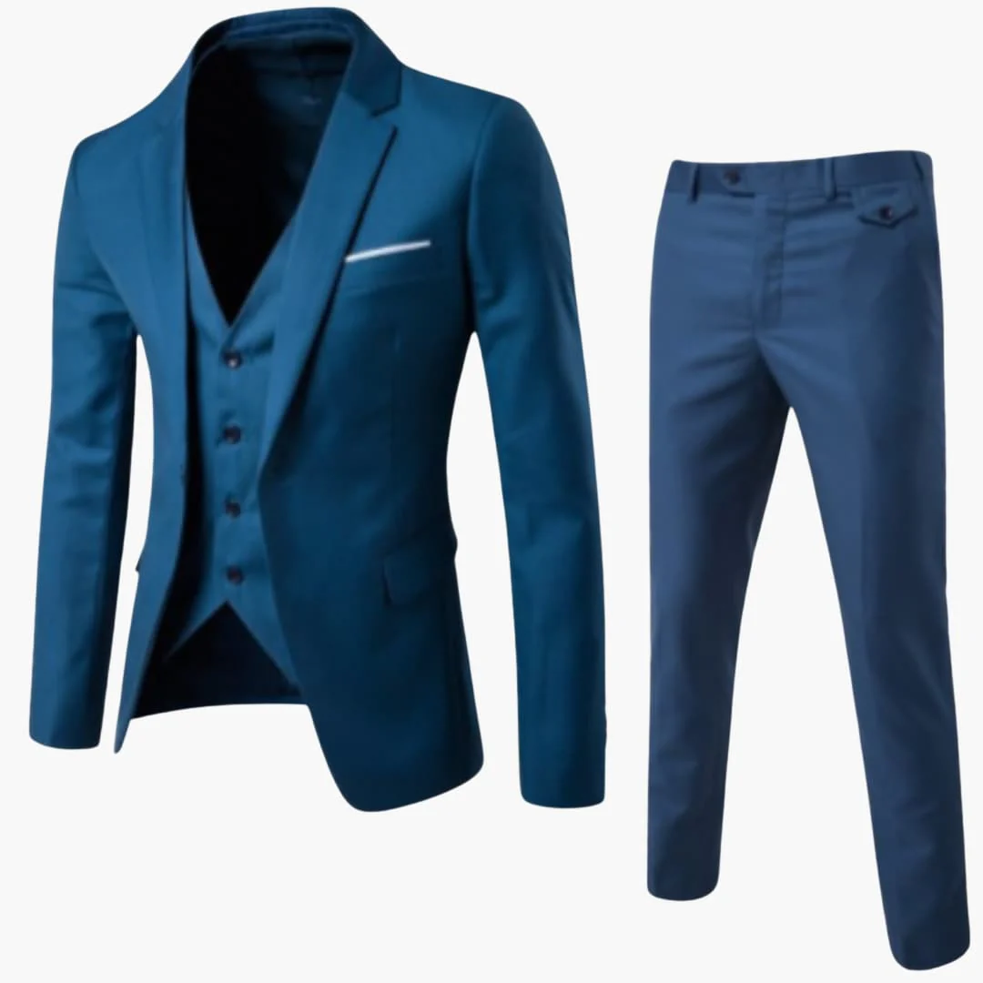 Herren Anzug dreiteilig mit Ein-Knopf Blazer und Weste - Image 4
