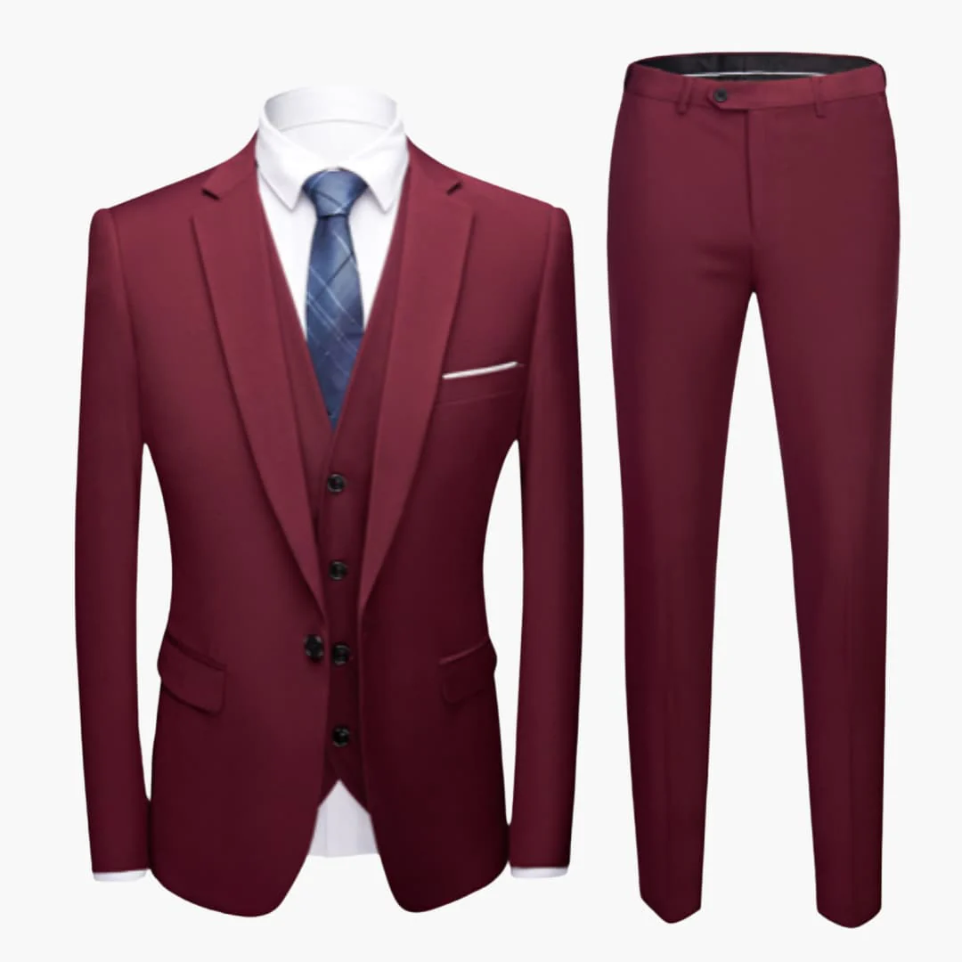 Herren Anzug dreiteilig mit Ein-Knopf Blazer und Weste - Image 5
