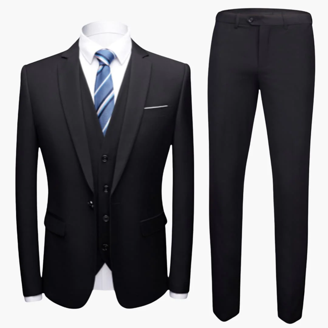 Herren Anzug dreiteilig mit Ein-Knopf Blazer und Weste - Image 7