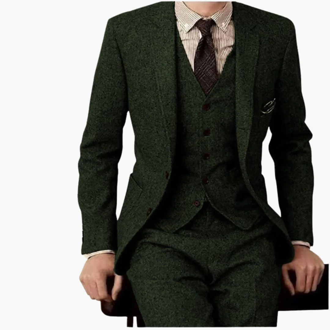 Herren Anzug dreiteilig mit Slim Fit Hose und Revers - Image 2