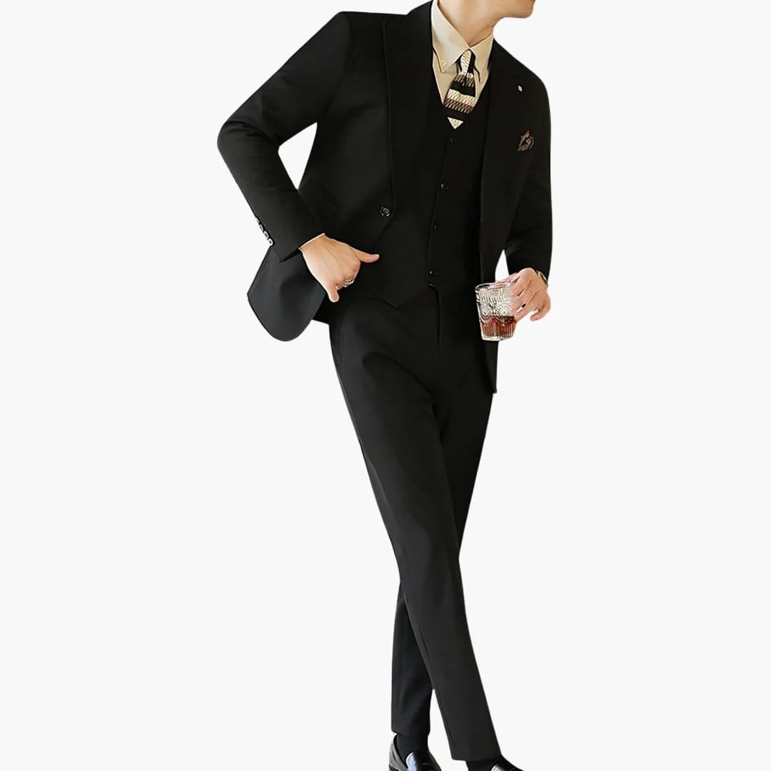 Herren Anzug dreiteilig mit Weste und Slim Fit Schnitt - Image 6