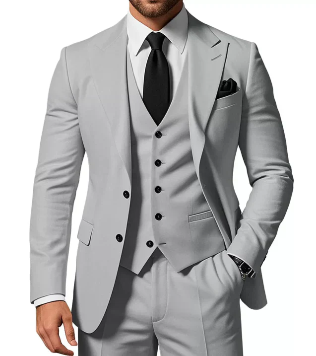 Herren Anzug | dreiteiliges Set mit Jacke Weste und Hose - Image 3