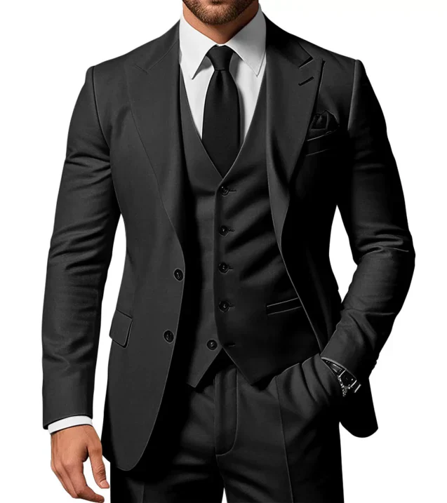 Herren Anzug | dreiteiliges Set mit Jacke Weste und Hose - Image 4