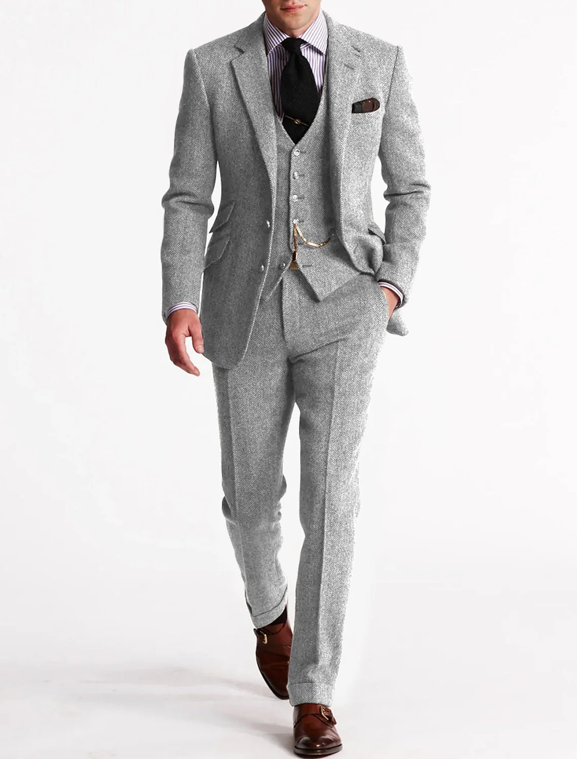 Herren-Anzug klassischer Stil | dreiteiliges Set - Image 5
