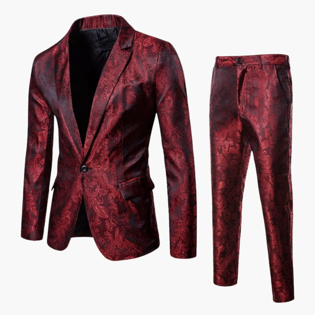 Herren Anzug mit Jacquard Muster für alle Jahreszeiten - Image 2