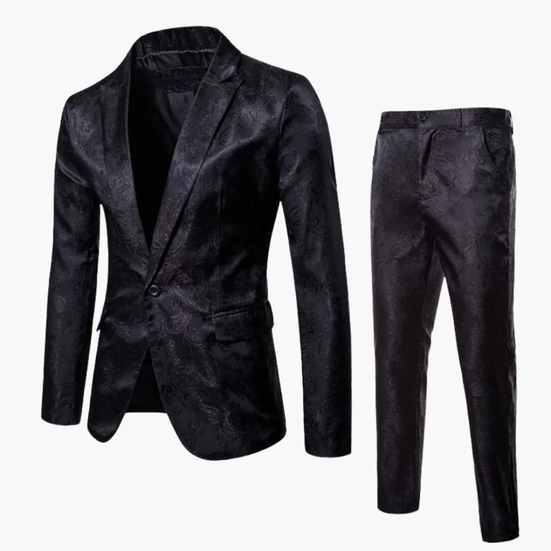 Herren Anzug mit Jacquard Muster für alle Jahreszeiten - Image 3