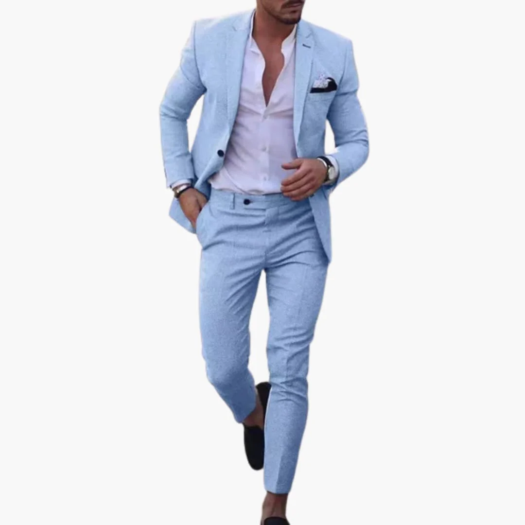 Herren Anzug Zweiteiler aus Wollmischung mit Slim Fit Schnitt - Image 2