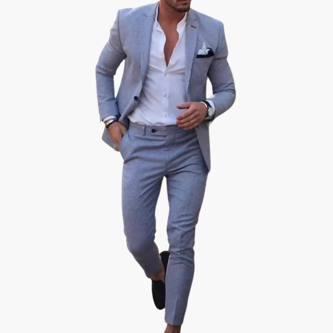 Herren Anzug Zweiteiler aus Wollmischung mit Slim Fit Schnitt - Image 4