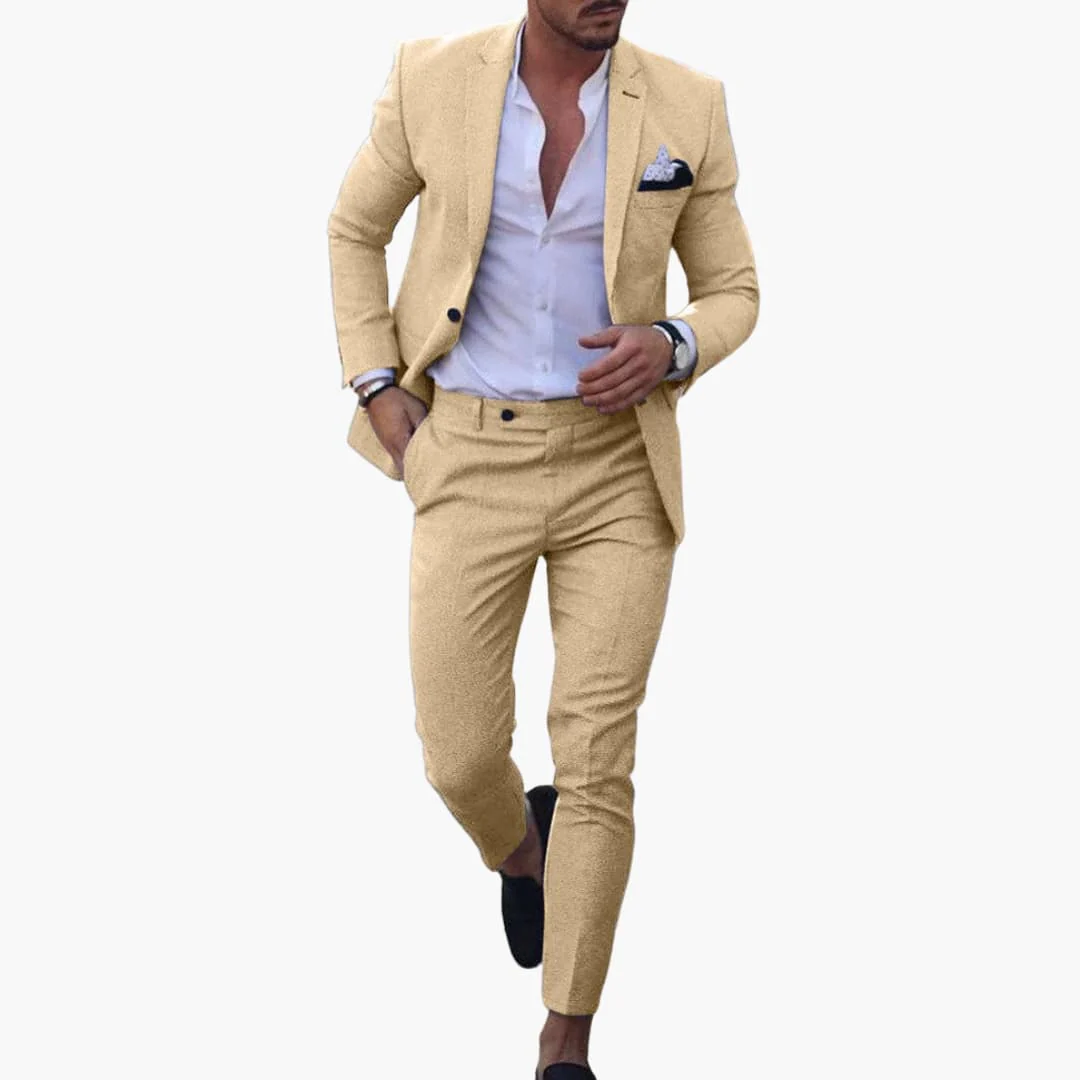 Herren Anzug Zweiteiler aus Wollmischung mit Slim Fit Schnitt - Image 5