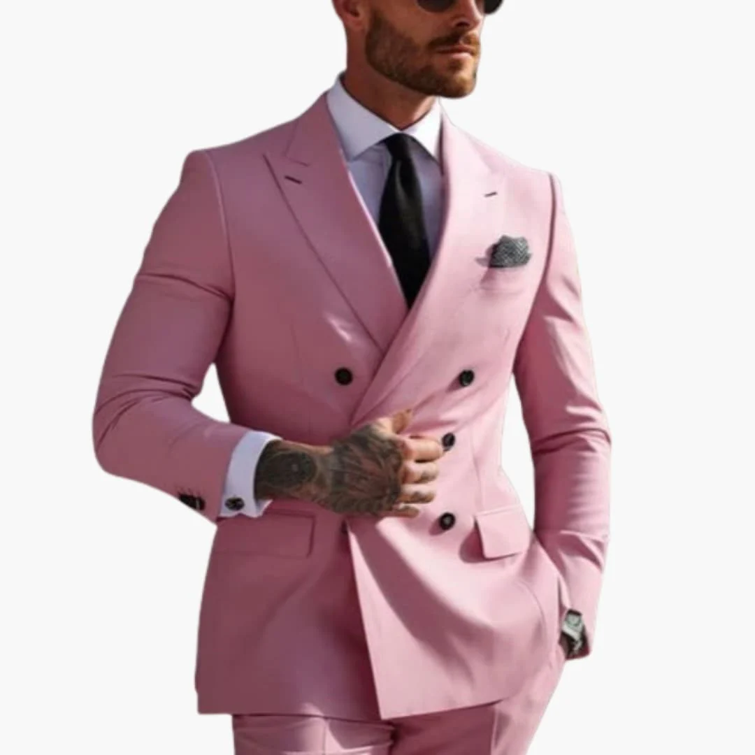 Herren Anzug zweiteilig mit Doppelreiher und Slim Fit Hose - Image 10