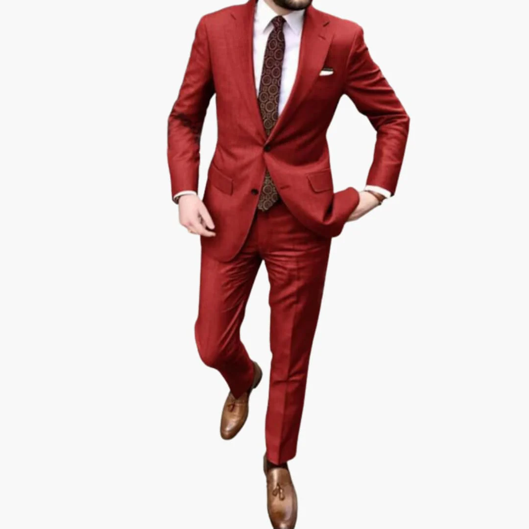 Herren Anzug zweiteilig mit Reverskragen und Slim Fit Hose - Image 6