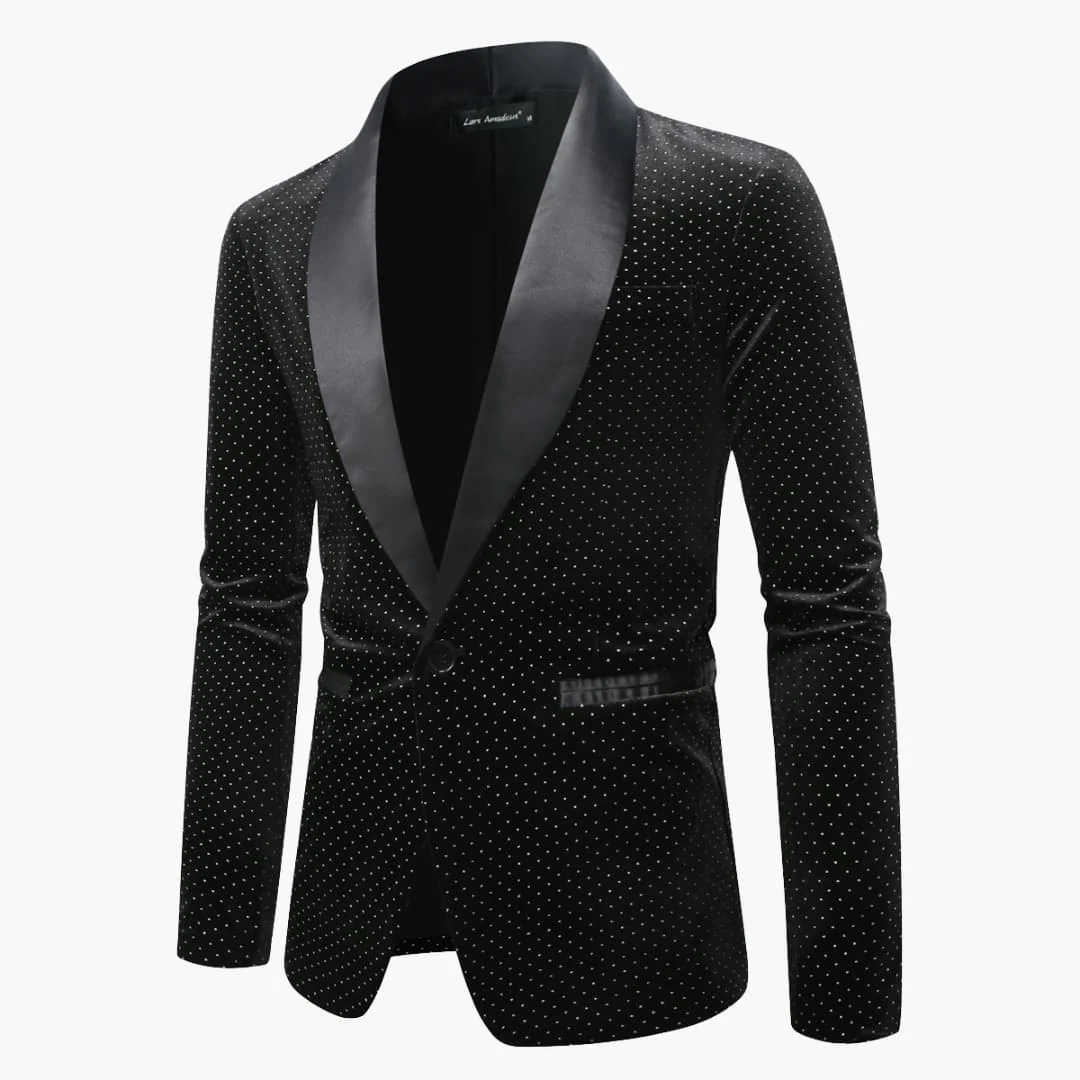 Herren Anzug zweiteilig mit Schalkragen und Satindetails - Image 3