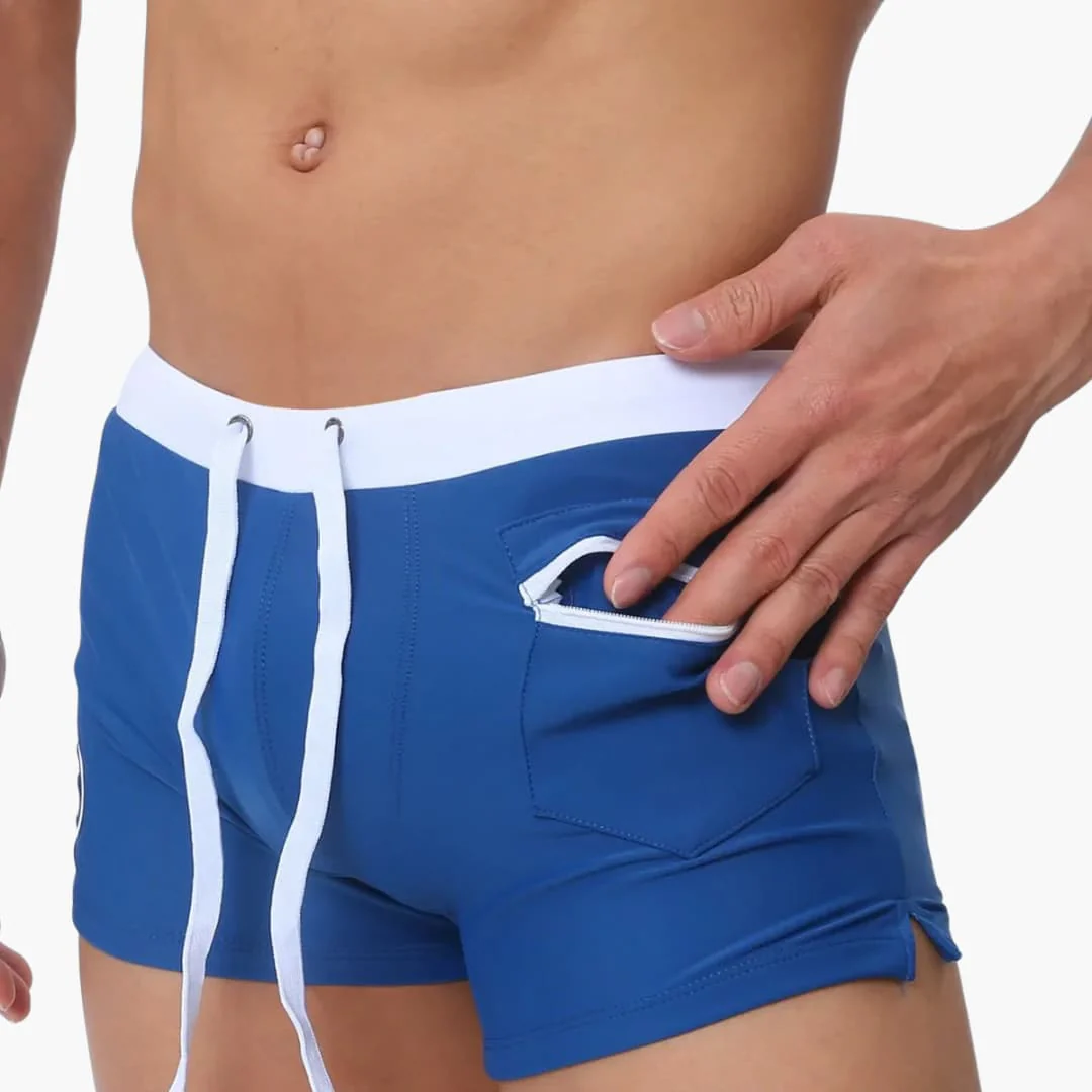 Herren Badeshorts mit Reißverschlusstaschen und Kordelzugbund - Image 11