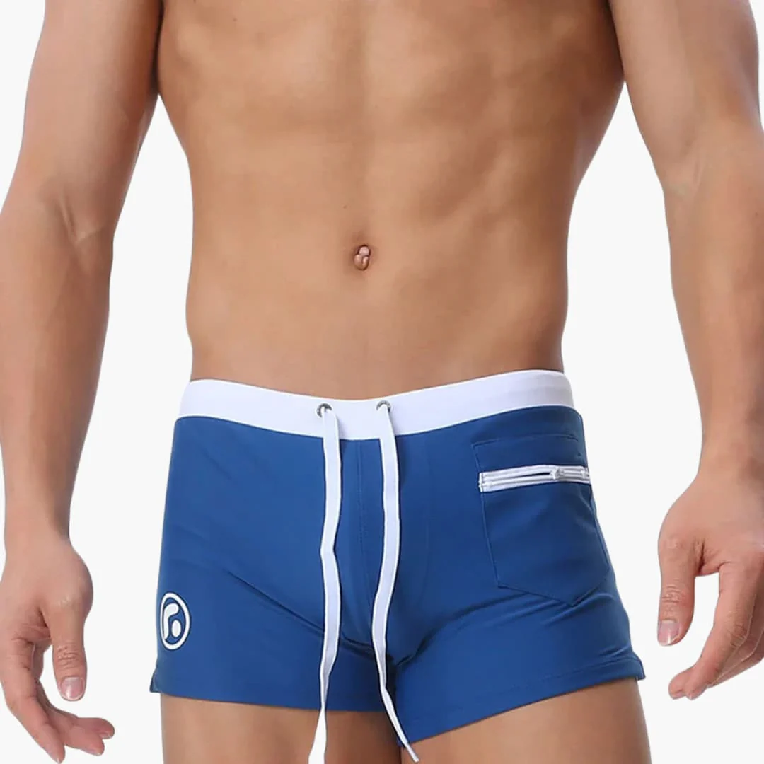 Herren Badeshorts mit Reißverschlusstaschen und Kordelzugbund - Image 3
