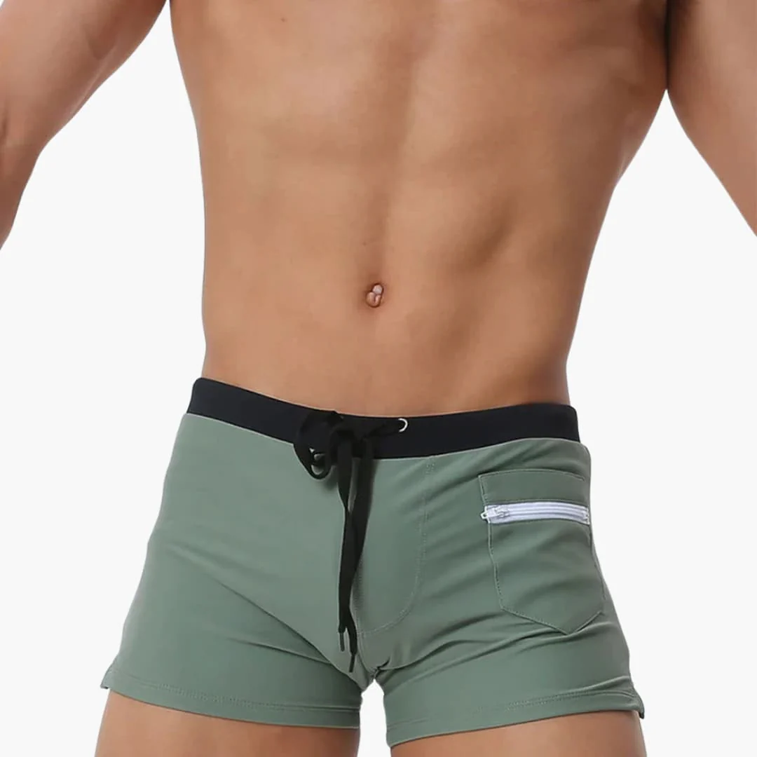 Herren Badeshorts mit Reißverschlusstaschen und Kordelzugbund - Image 6