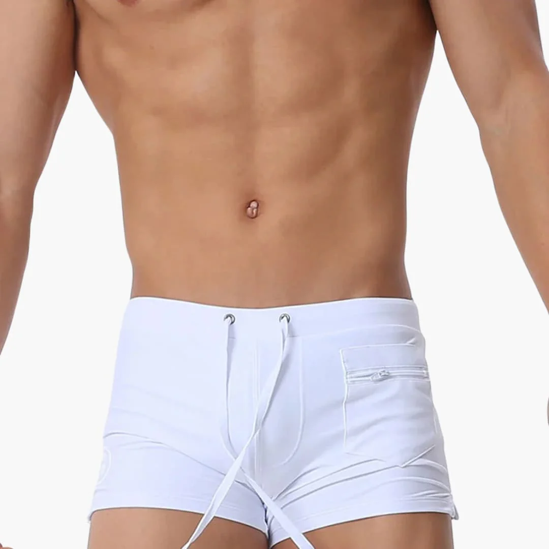 Herren Badeshorts mit Reißverschlusstaschen und Kordelzugbund - Image 8