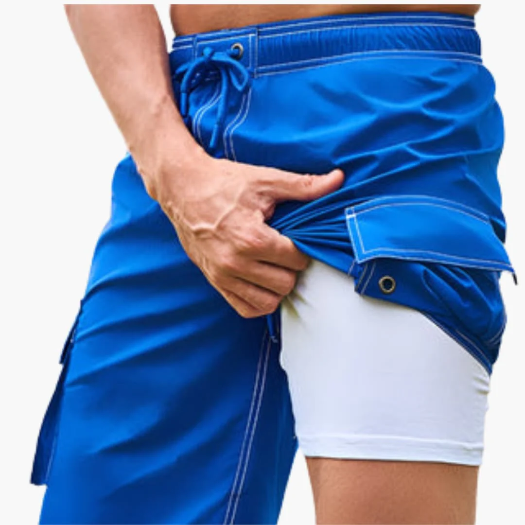 Herren Badeshorts mit Stretchstoff und Seitentasche - Image 2