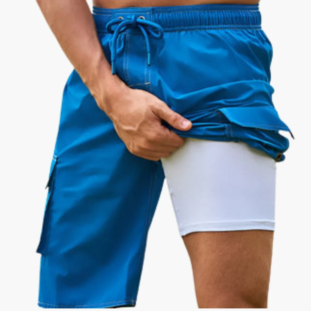 Herren Badeshorts mit Stretchstoff und Seitentasche - Image 3