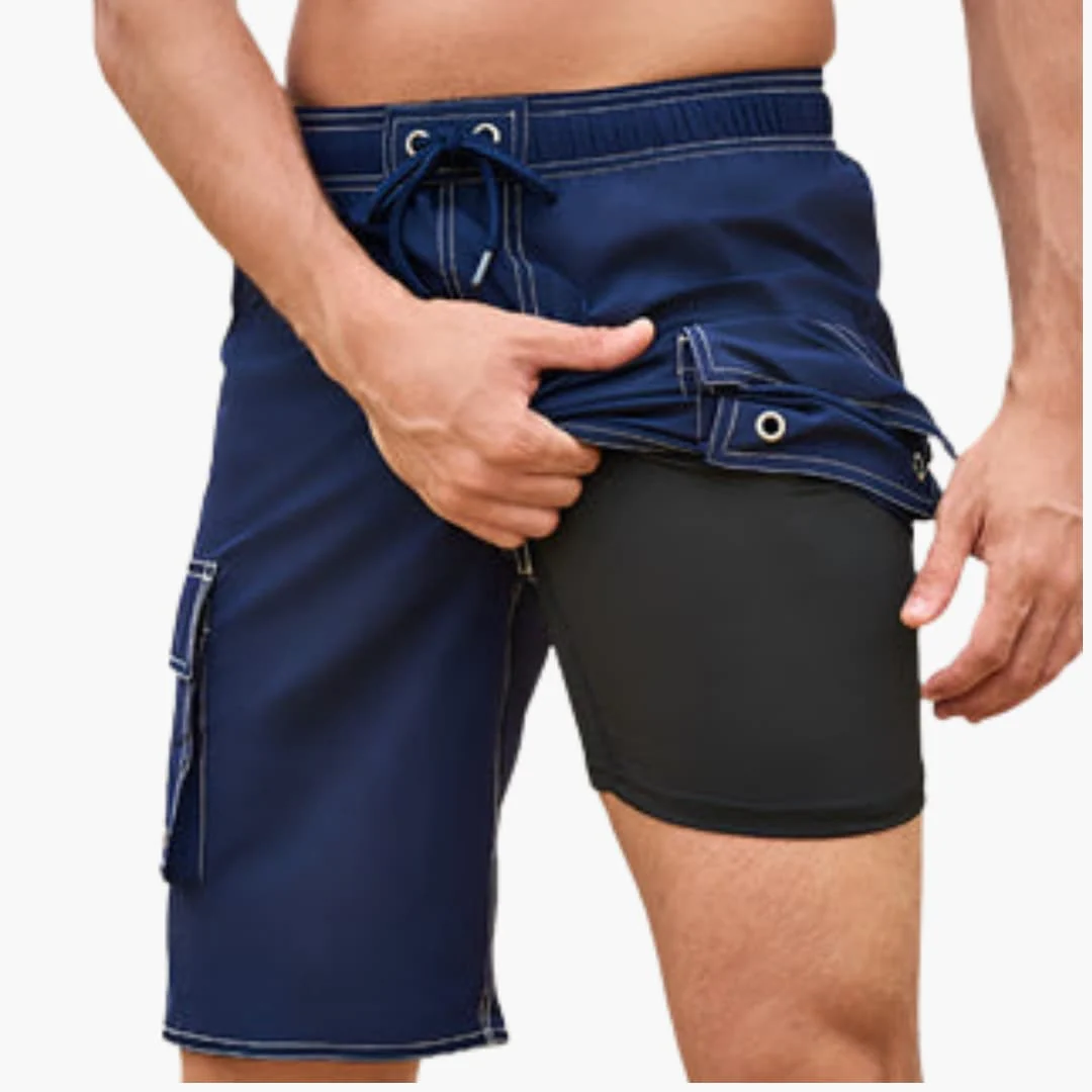 Herren Badeshorts mit Stretchstoff und Seitentasche - Image 4