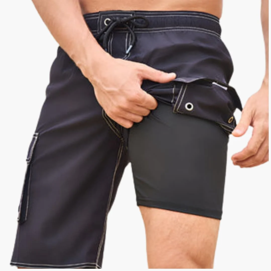 Herren Badeshorts mit Stretchstoff und Seitentasche - Image 6