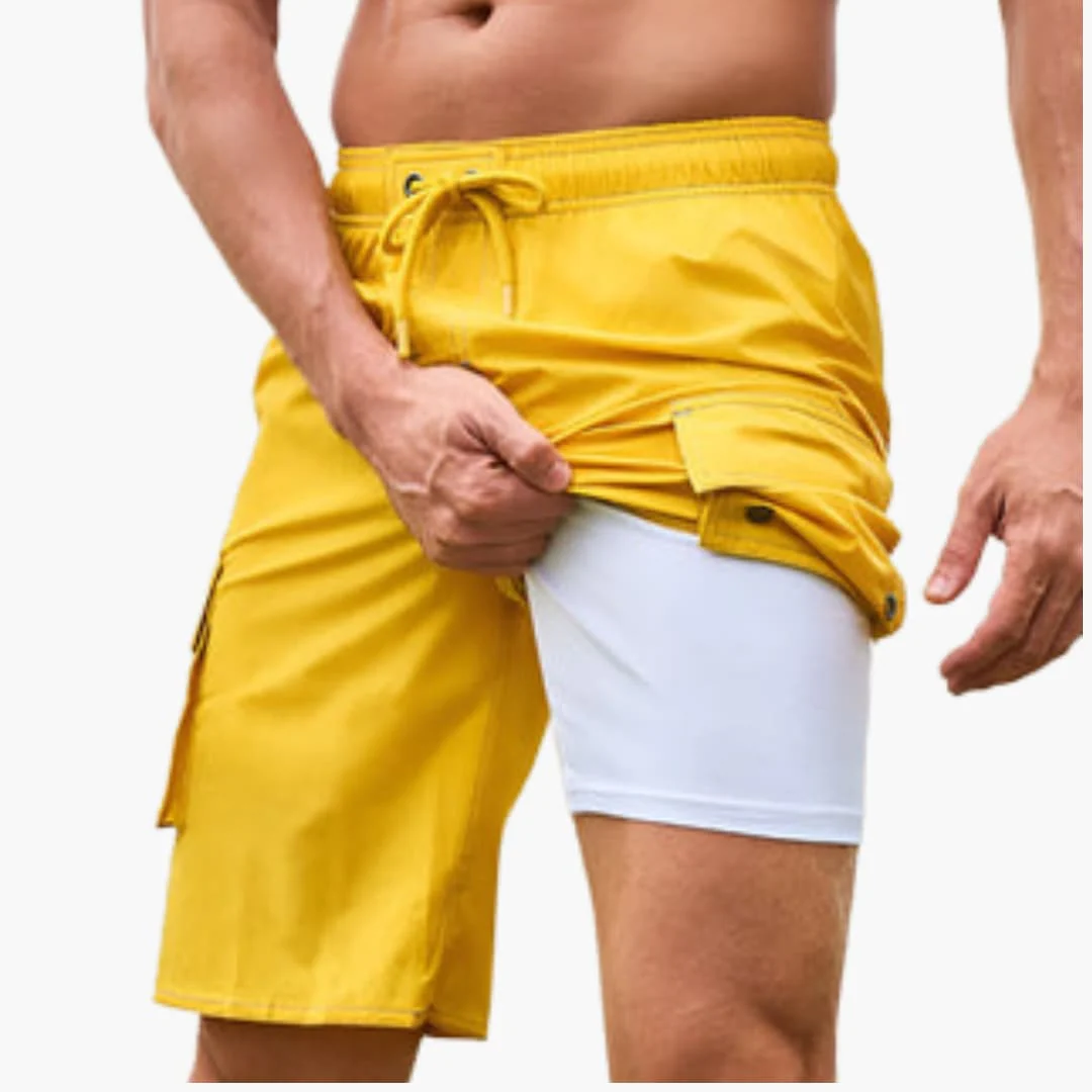 Herren Badeshorts mit Stretchstoff und Seitentasche - Image 8