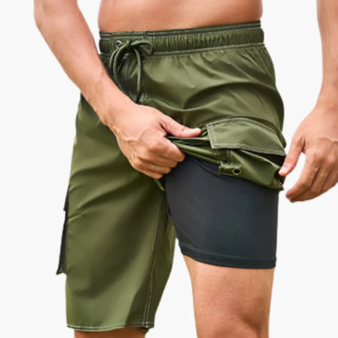 Herren Badeshorts mit Stretchstoff und Seitentasche - Image 9