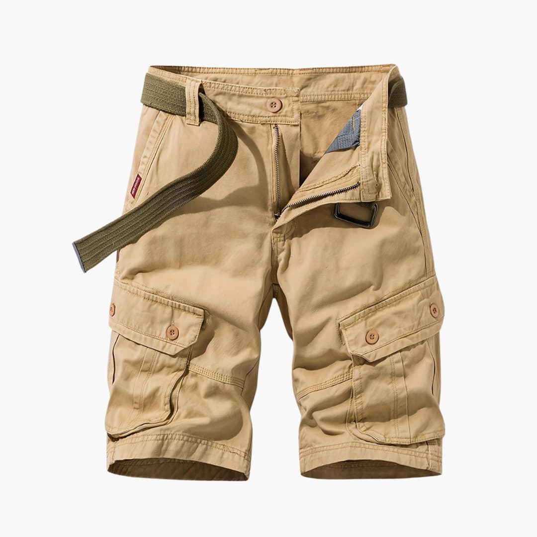 Herren Baumwoll-Cargo-Shorts mit Taschen und Gürtel - Image 3