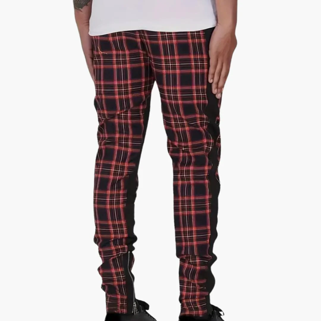 Herren Baumwollhose mit Karo und Zugband für den Sommer - Image 2