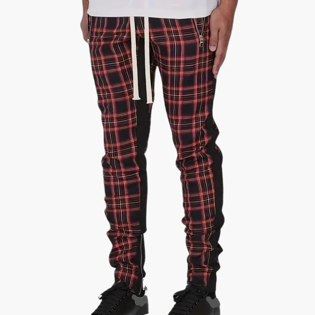 Herren Baumwollhose mit Karo und Zugband für den Sommer - Image 3