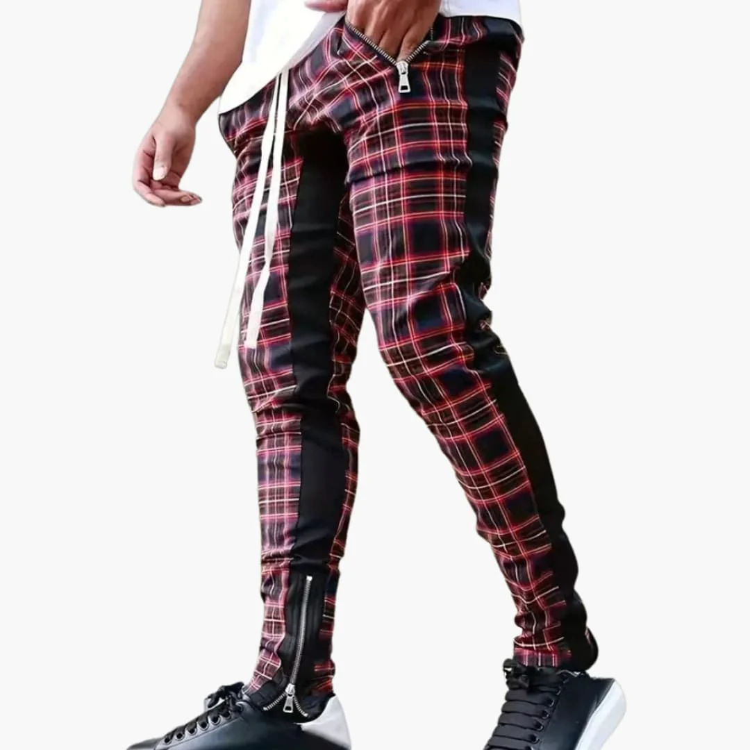 Herren Baumwollhose mit Karo und Zugband für den Sommer - Image 4