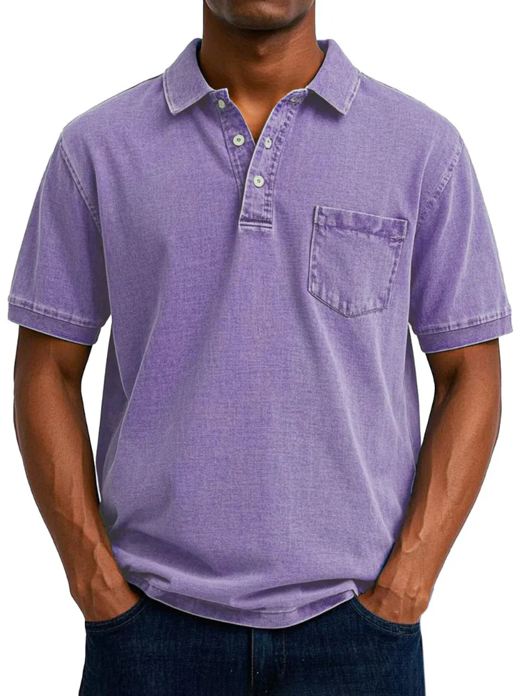 Herren bequemes Denim-Poloshirt | Kurzarm - Image 10