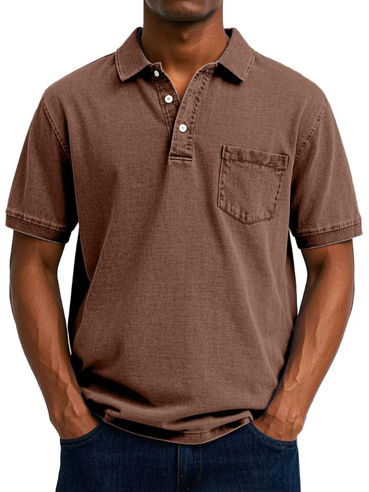 Herren bequemes Denim-Poloshirt | Kurzarm - Image 8