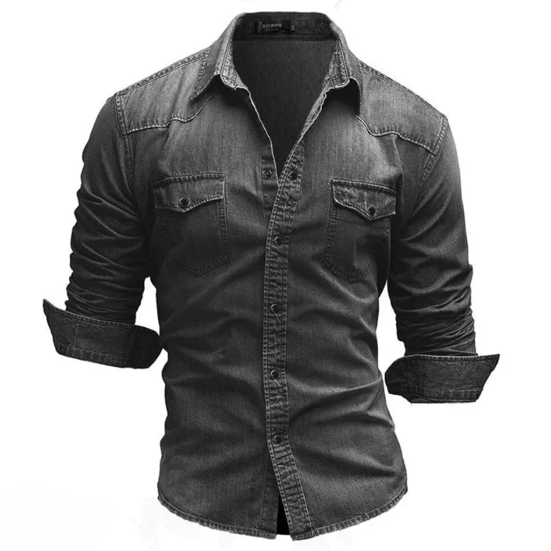 Herren bequemes Jeanshemd | Langarm - Image 3