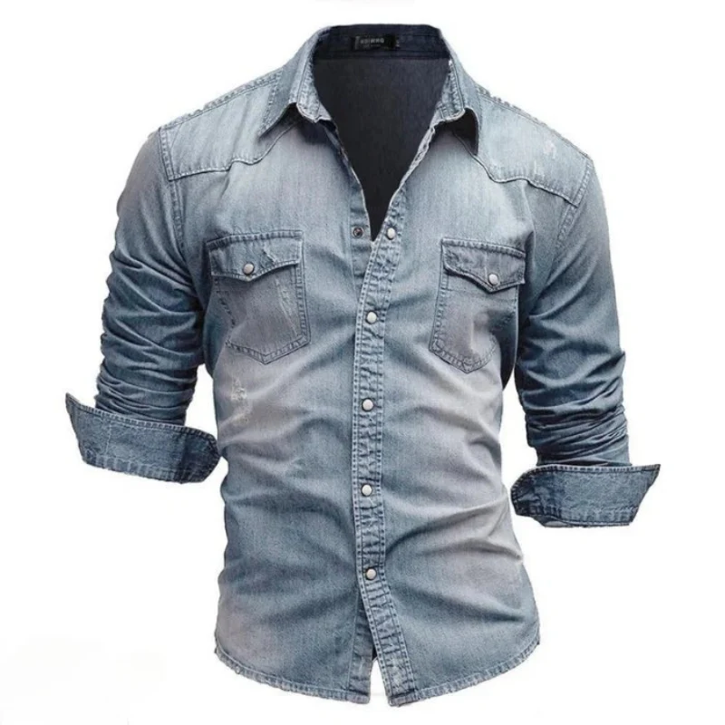 Herren bequemes Jeanshemd | Langarm - Image 4