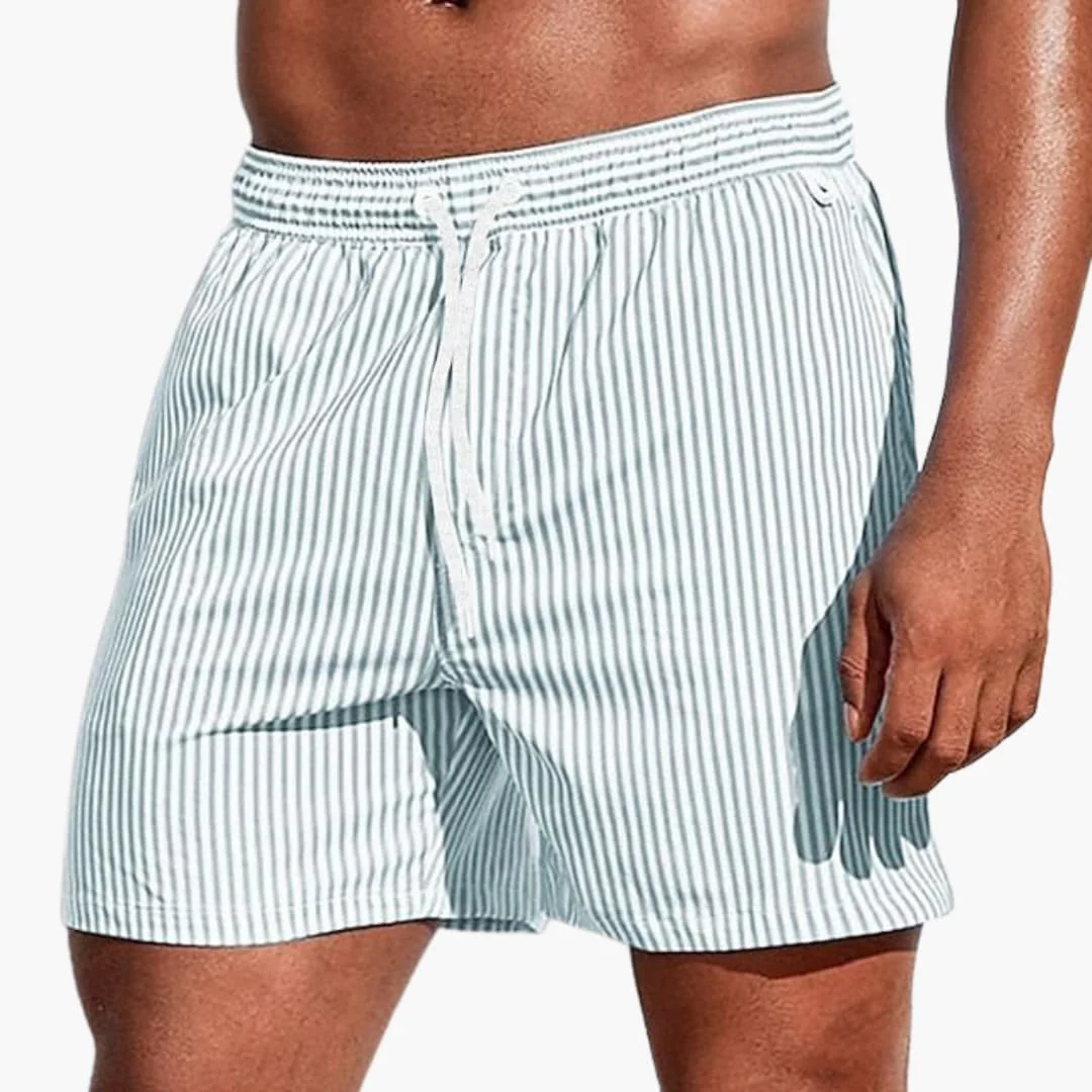 Herren Boardshorts mit Streifen und elastischem Bund - Image 2