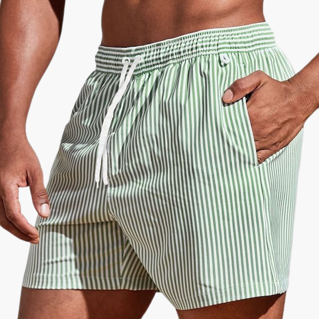 Herren Boardshorts mit Streifen und elastischem Bund - Image 4