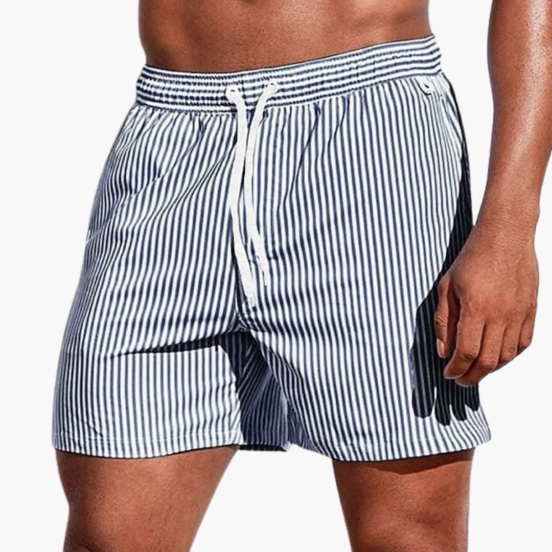 Herren Boardshorts mit Streifen und elastischem Bund - Image 5